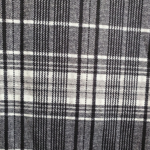 Alice + Olivia NWT Leslie Cropped Plaid‎ Sweatshirt Pullover in Charcoal Size M - Picture 7 of 12